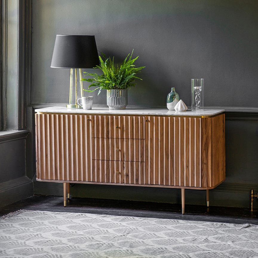 Flute Marble Sideboard