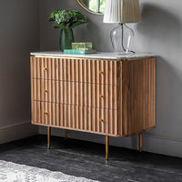 Flute Marble Chest of Drawers