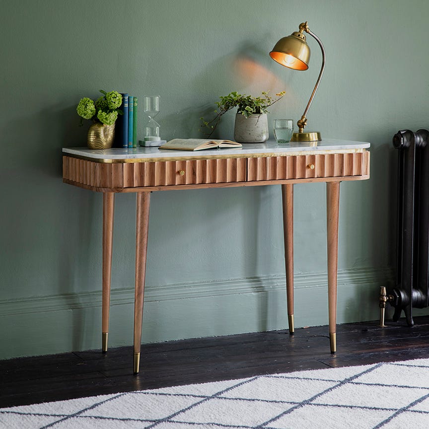Flute Marble Console Desk