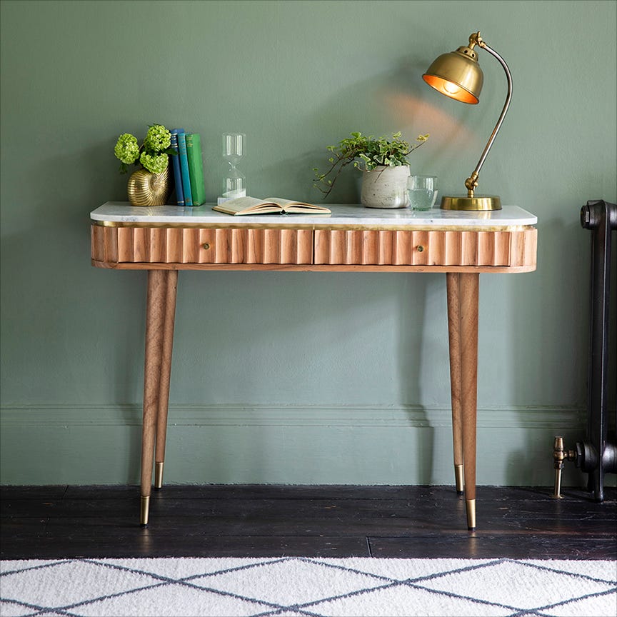 Flute Marble Console Desk