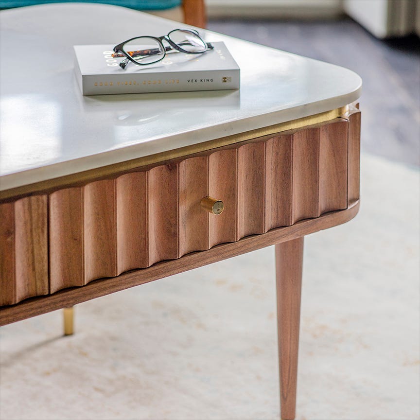 Flute Marble Coffee Table 