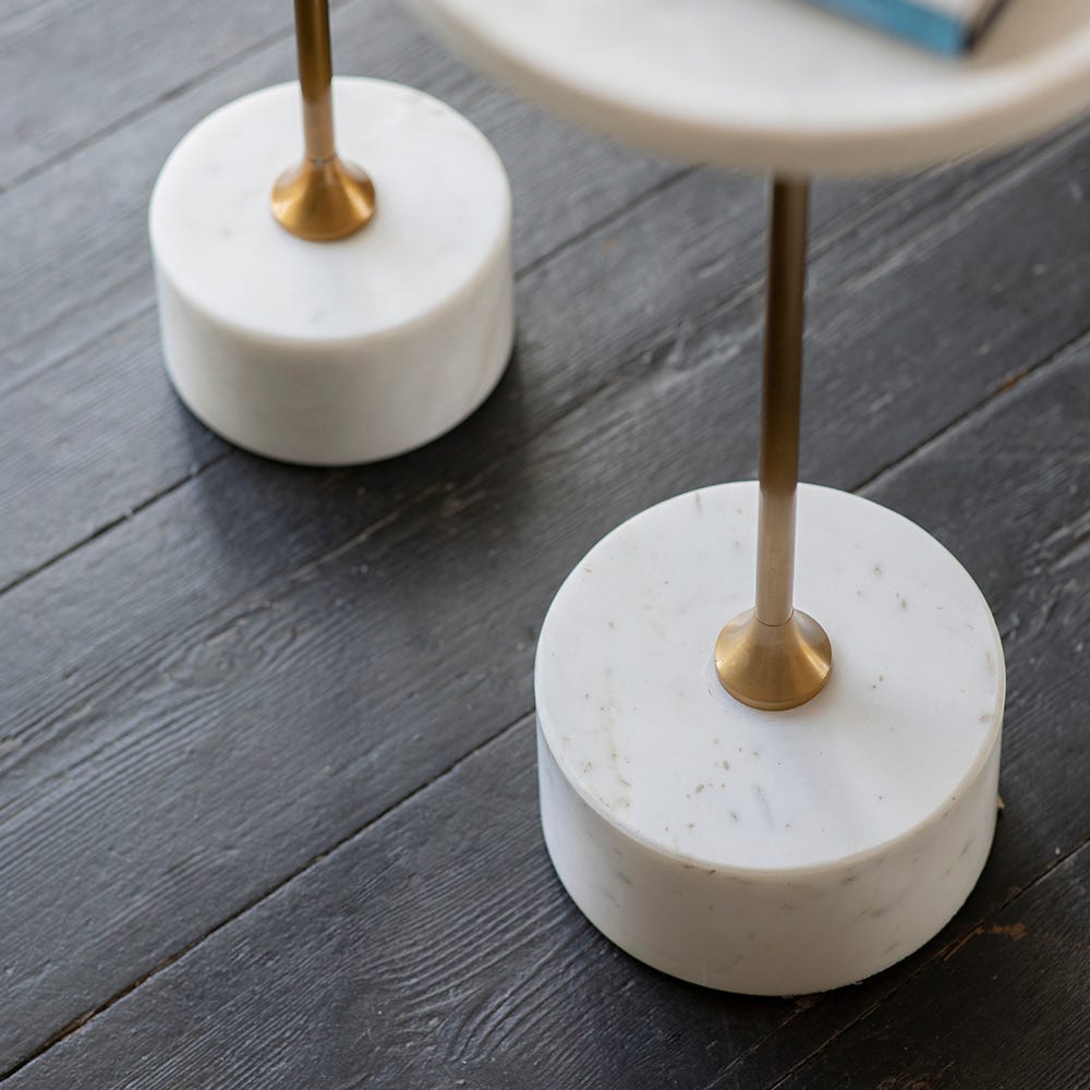 UNION SIDE TABLES - WHITE MARBLE