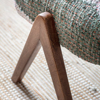Scoop Footstool in Multicoloured Rug