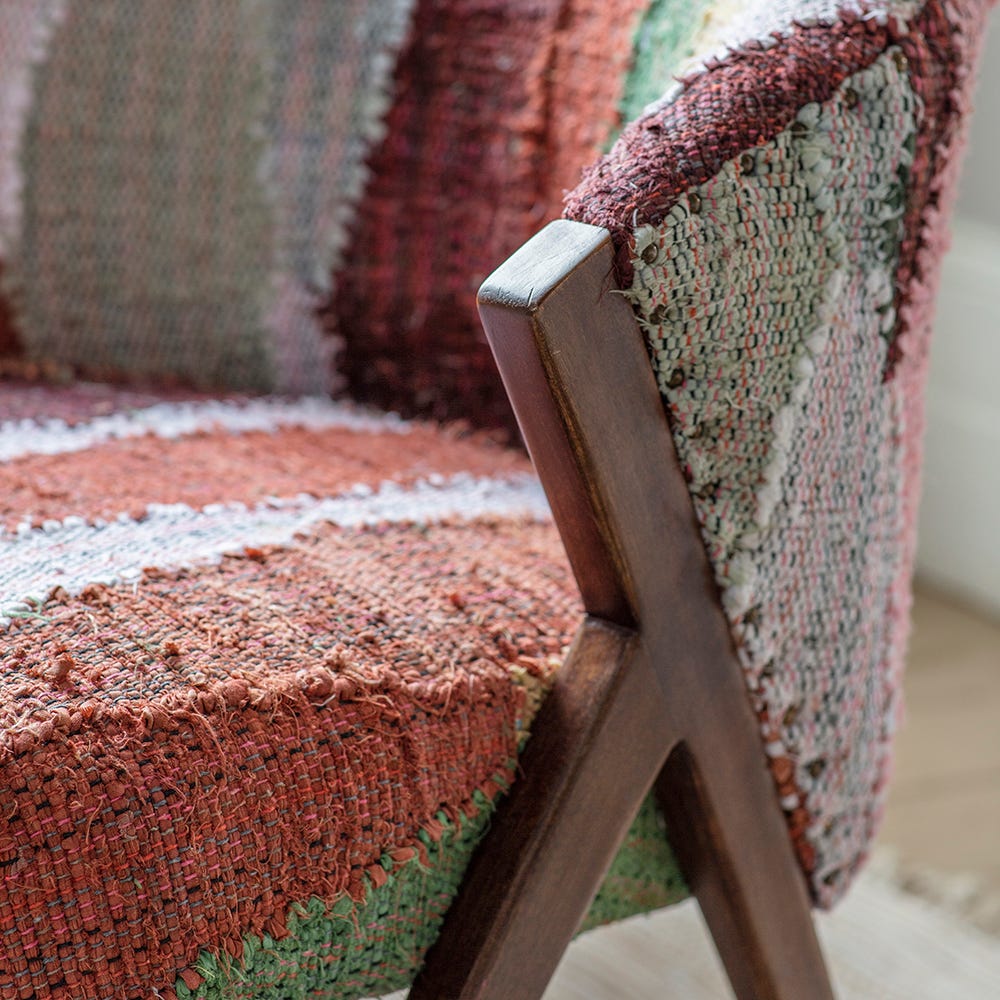 Scoop Armchair in Multicoloured Rug