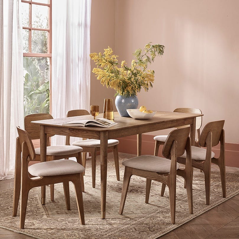BYRON  EXTENDING DINING TABLE- MUTED OAK FINISH