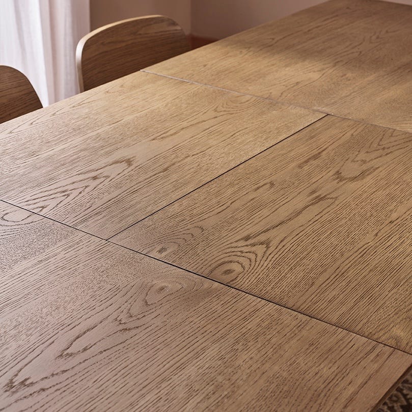 BYRON  EXTENDING DINING TABLE- MUTED OAK FINISH