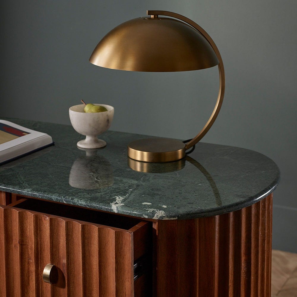 PENNY DESK LAMP IN ANTIIQUE BRASS FINISH