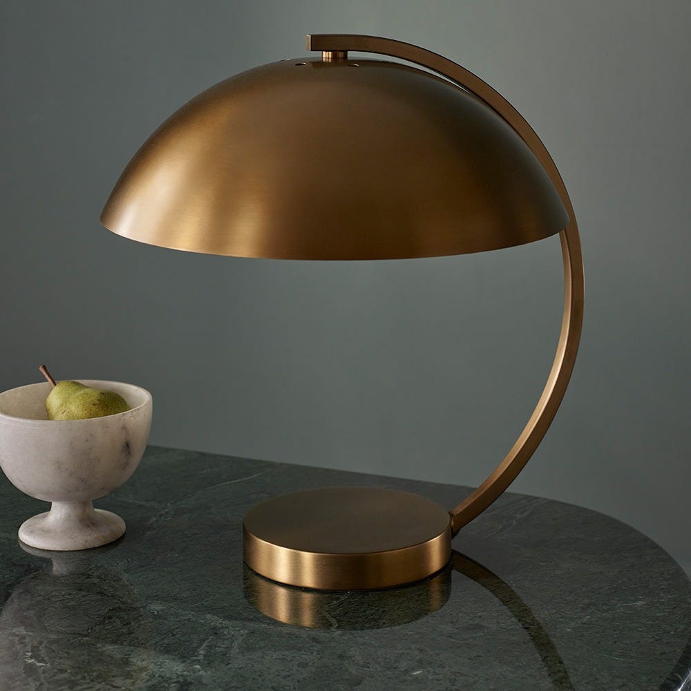PENNY DESK LAMP IN ANTIIQUE BRASS FINISH