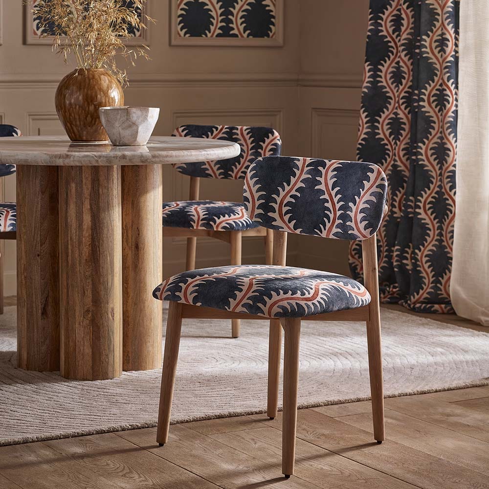 LAYLA OAK DINING CHAIR IN LINWOOD FABRIC