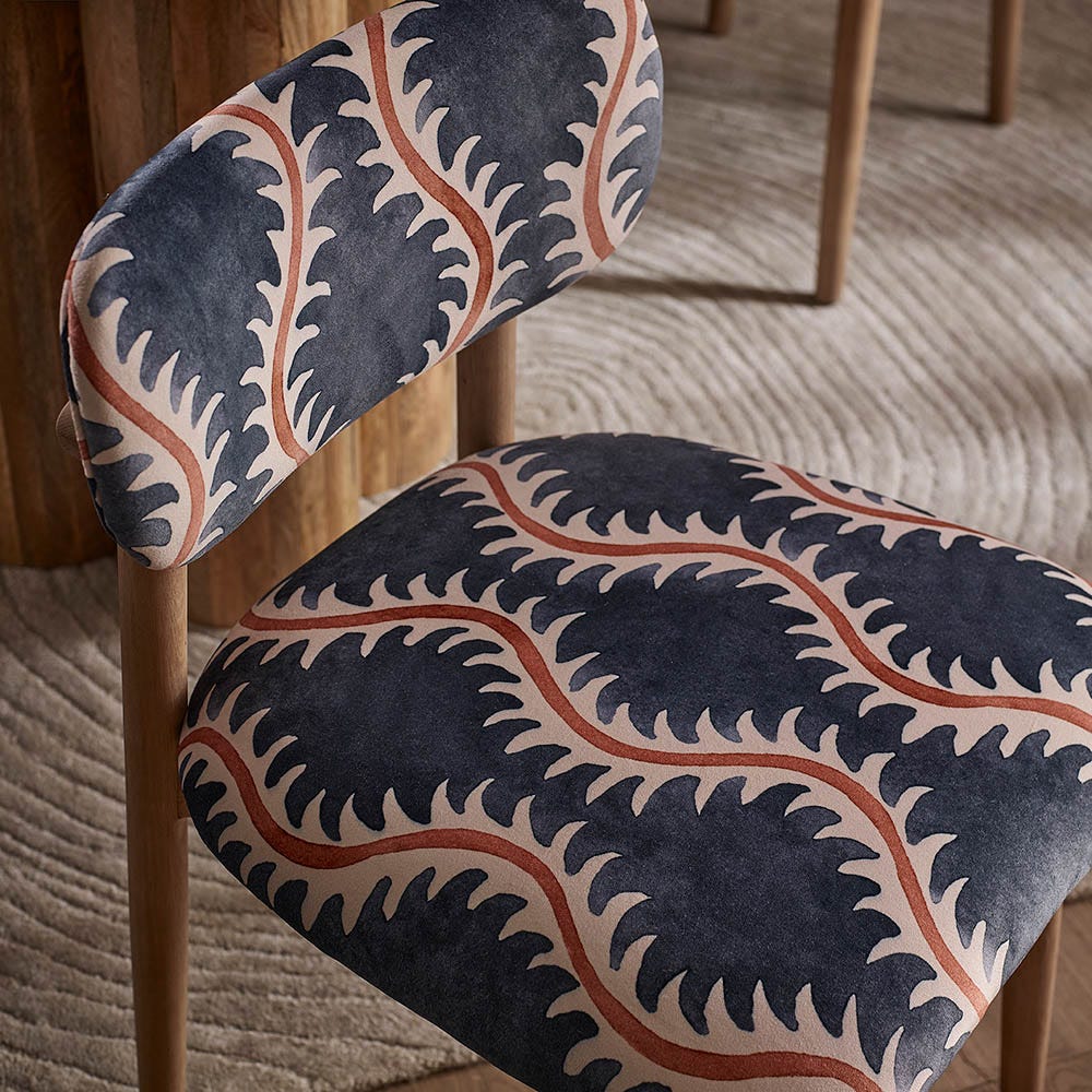 LAYLA OAK DINING CHAIR IN LINWOOD FABRIC