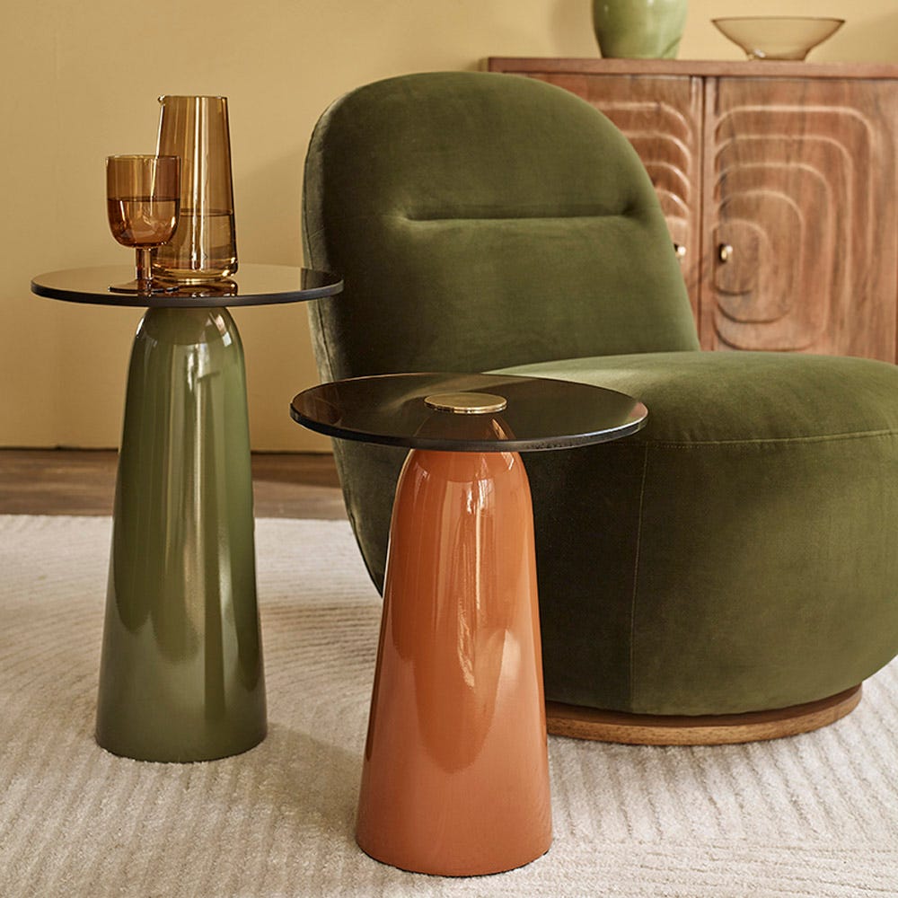 IDA SIDE TABLE SET - GREEN & MUSTARD