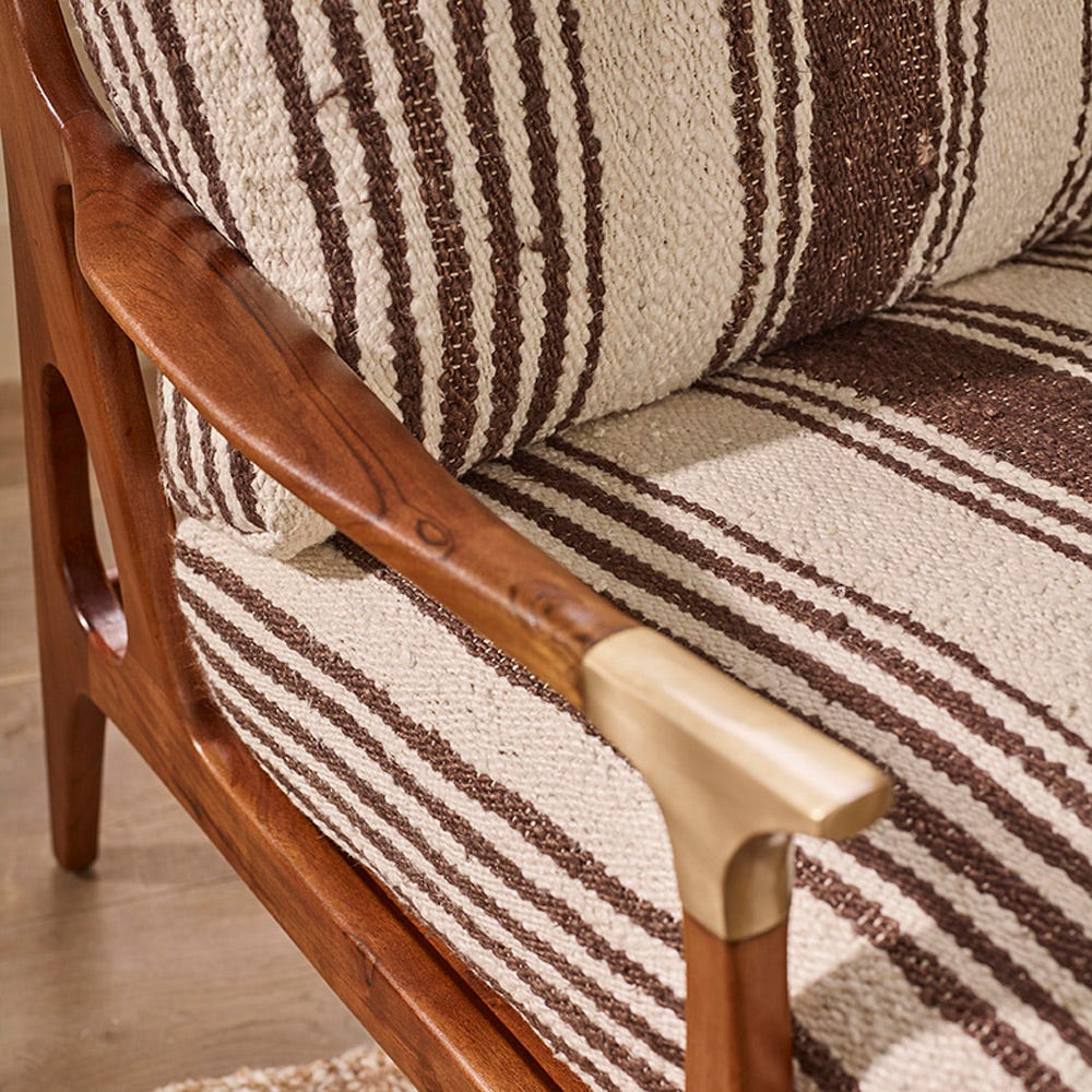 LEVI ARMCHAIR IN STRIPED RUG