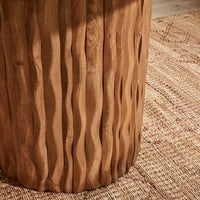 FLORA WOODEN ROUND DINING TABLE WITH CURVED EDGE PILLAR BASE