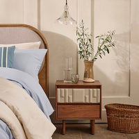 LISBON BEDSIDE TABLE - ALMOND WHITE