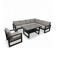 GABRIELA RECTANGULAR MODULAR DINING SET WITH LOUNGE CHAIR