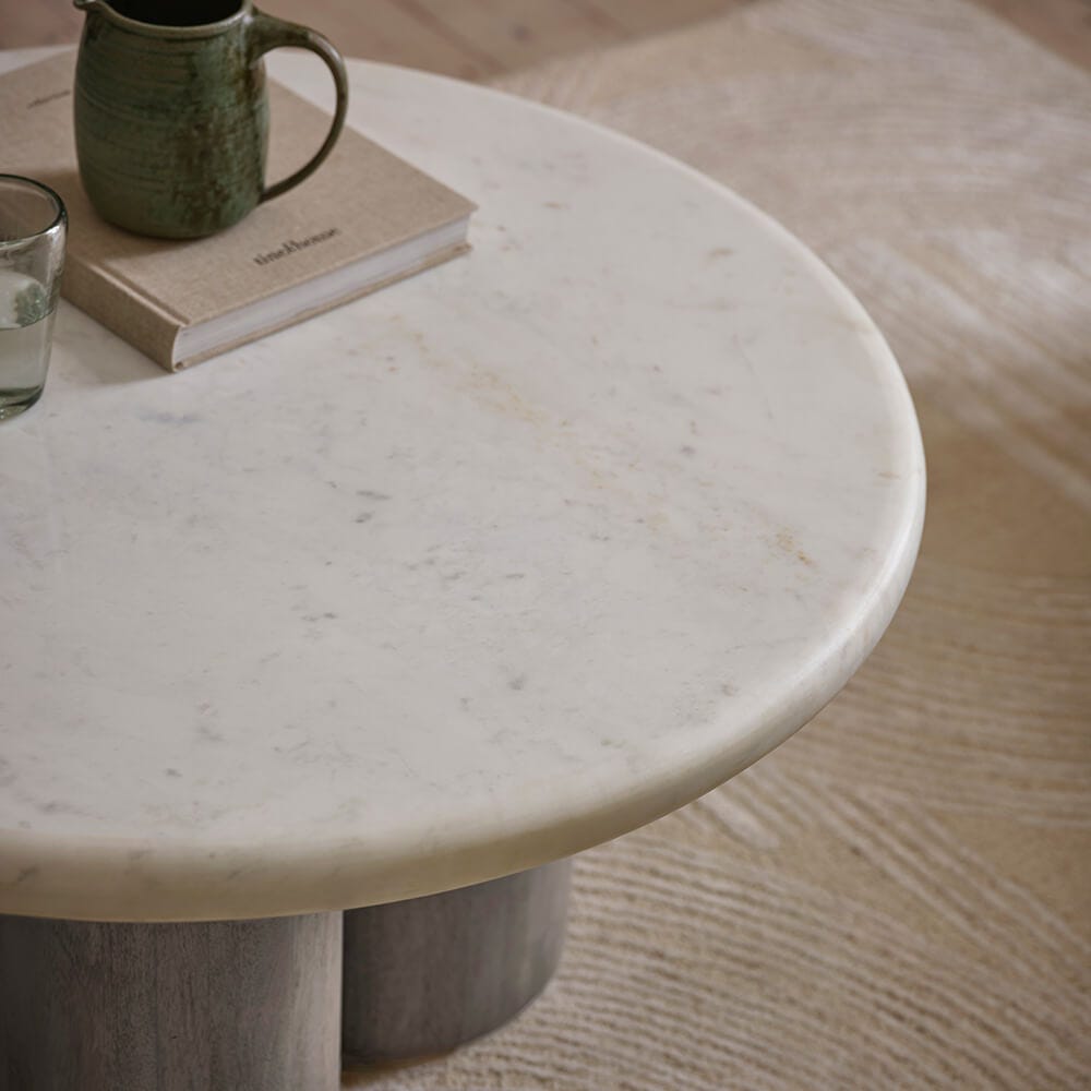 COLUMN MARBLE COFFEE TABLE