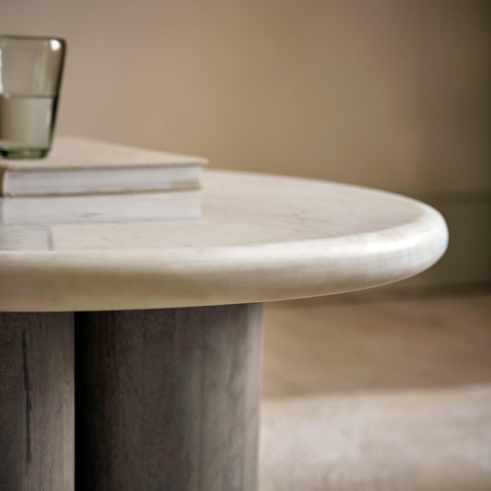 COLUMN MARBLE COFFEE TABLE