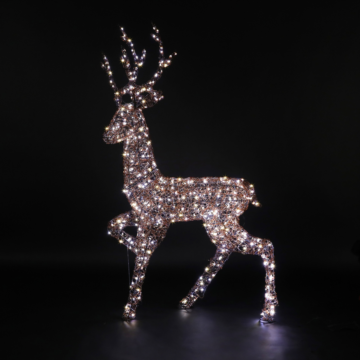 1.4m Copper Acrylic Richmond Stag with Wire Antlers