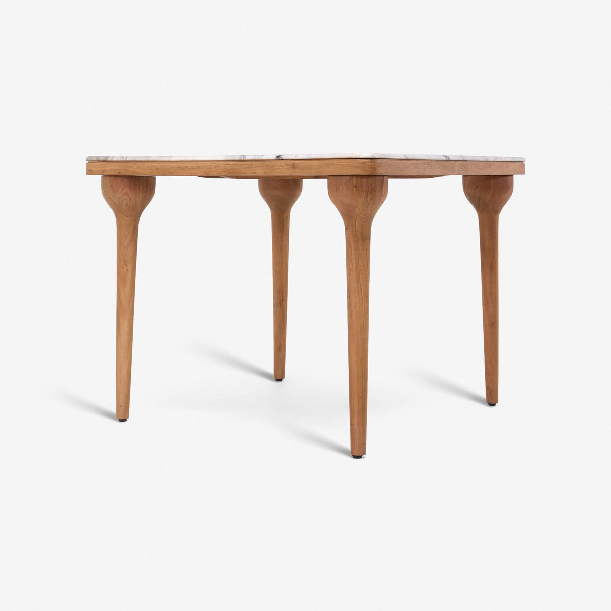 Cone Square Dining Table with White Marble