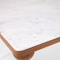 Cone Square Dining Table with White Marble