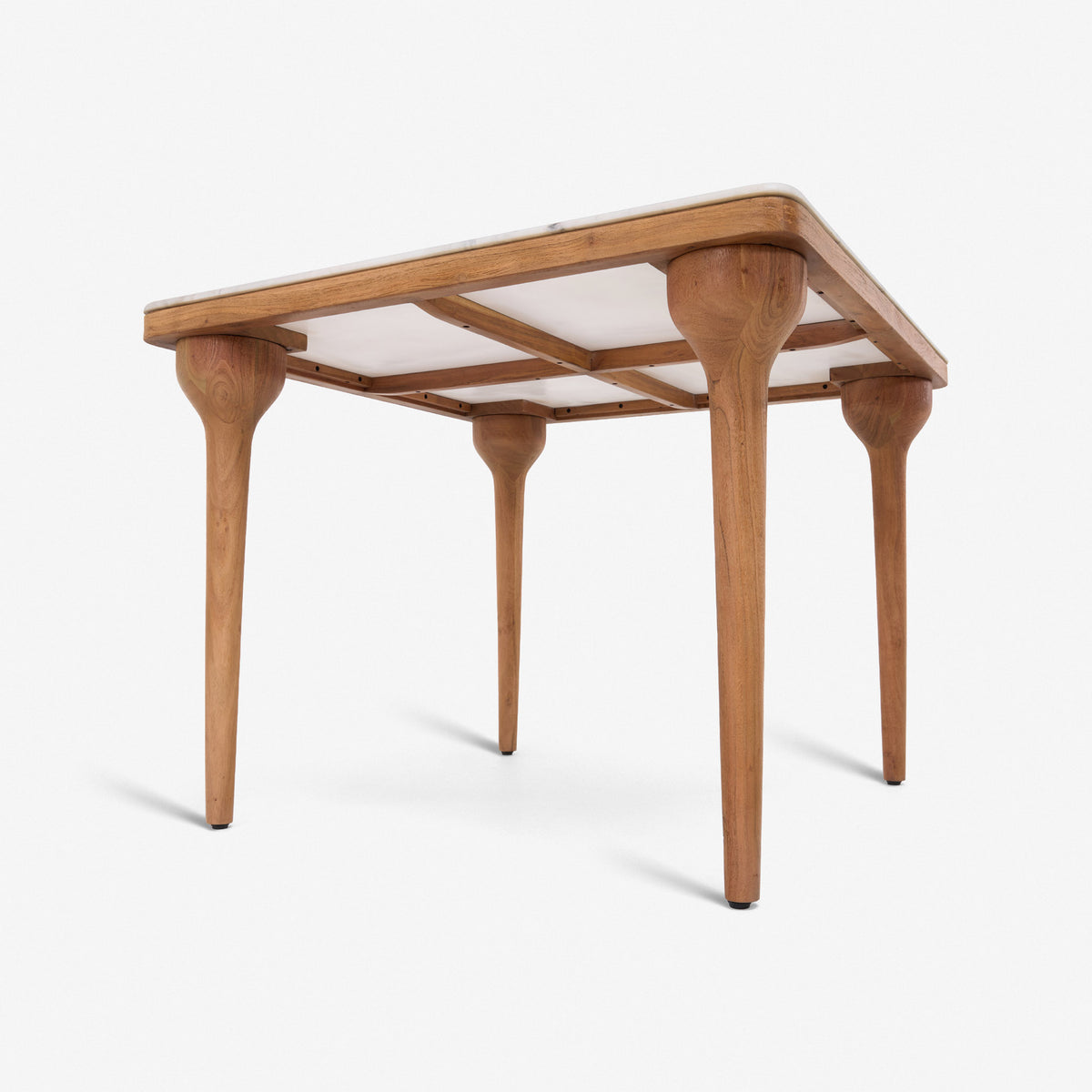 Cone Square Dining Table with White Marble
