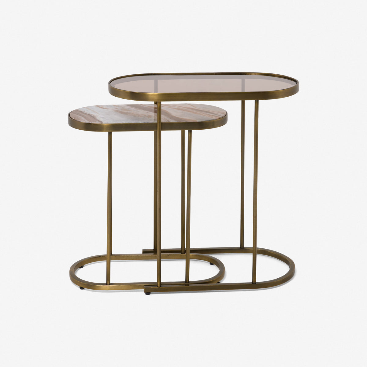Estrella Nesting Side Tables in Fantasy Brown