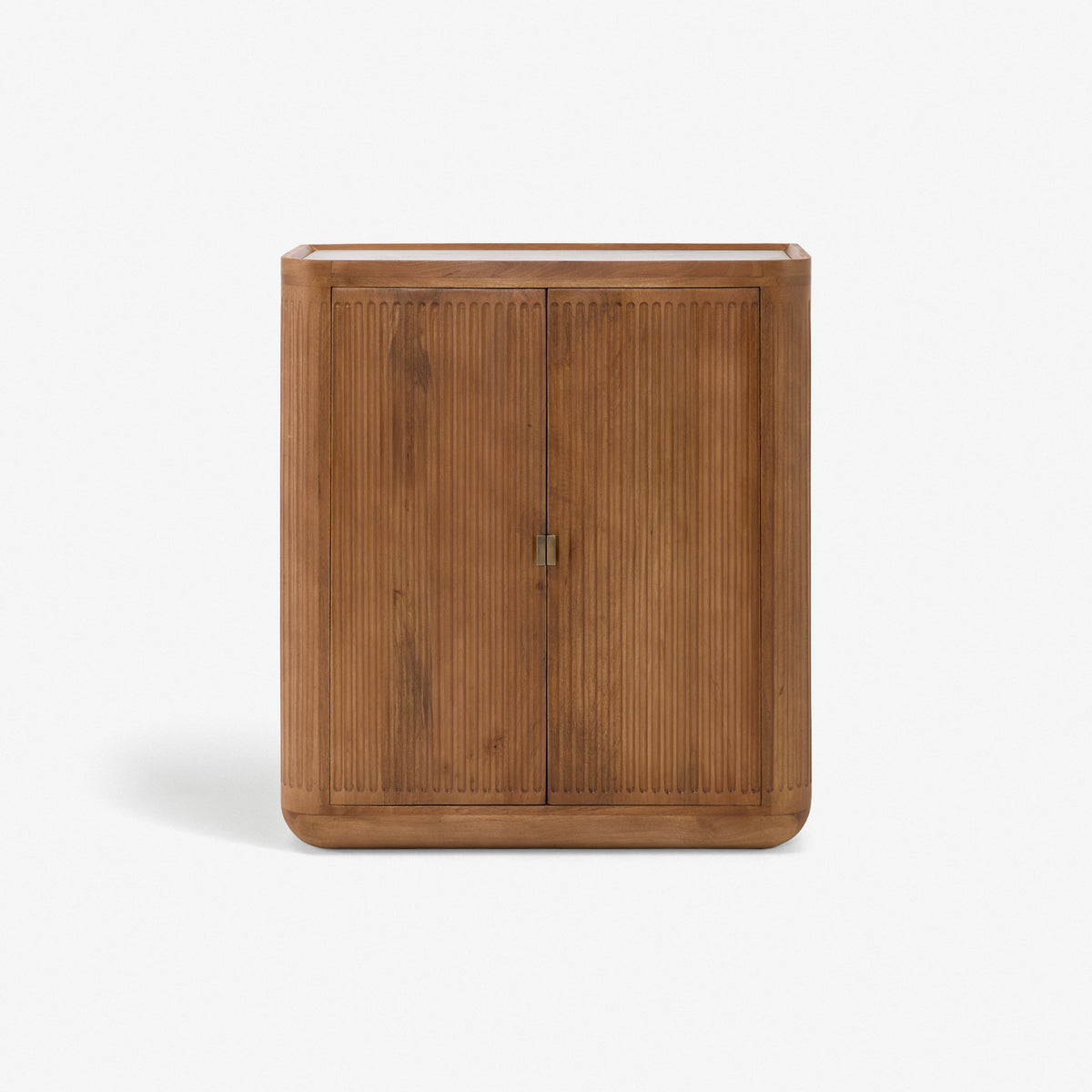 Claris Fluted Drinks Cabinet with White Marble