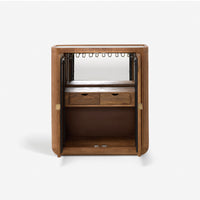 Claris Fluted Drinks Cabinet with White Marble