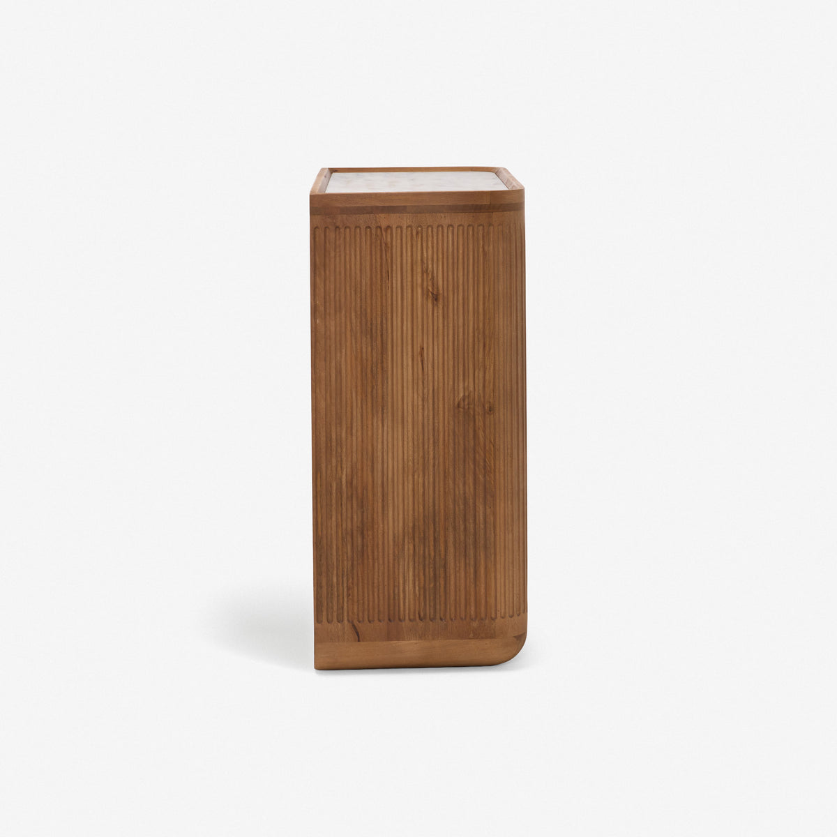 Claris Fluted Drinks Cabinet with White Marble