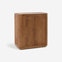 Claris Fluted Drinks Cabinet with White Marble