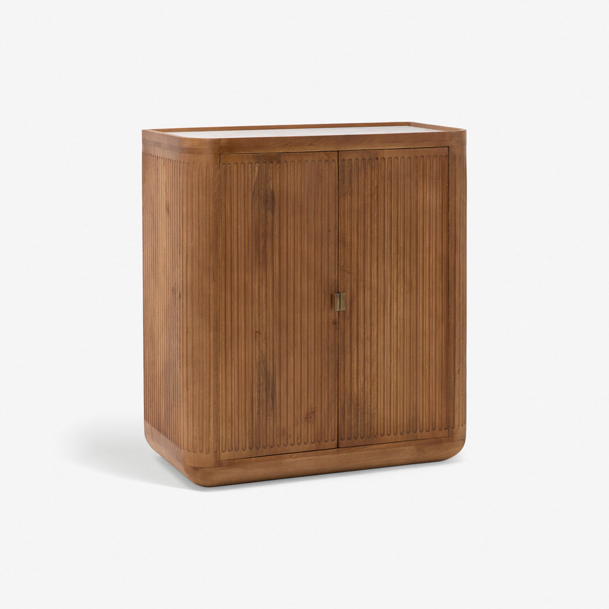 Claris Fluted Drinks Cabinet with White Marble