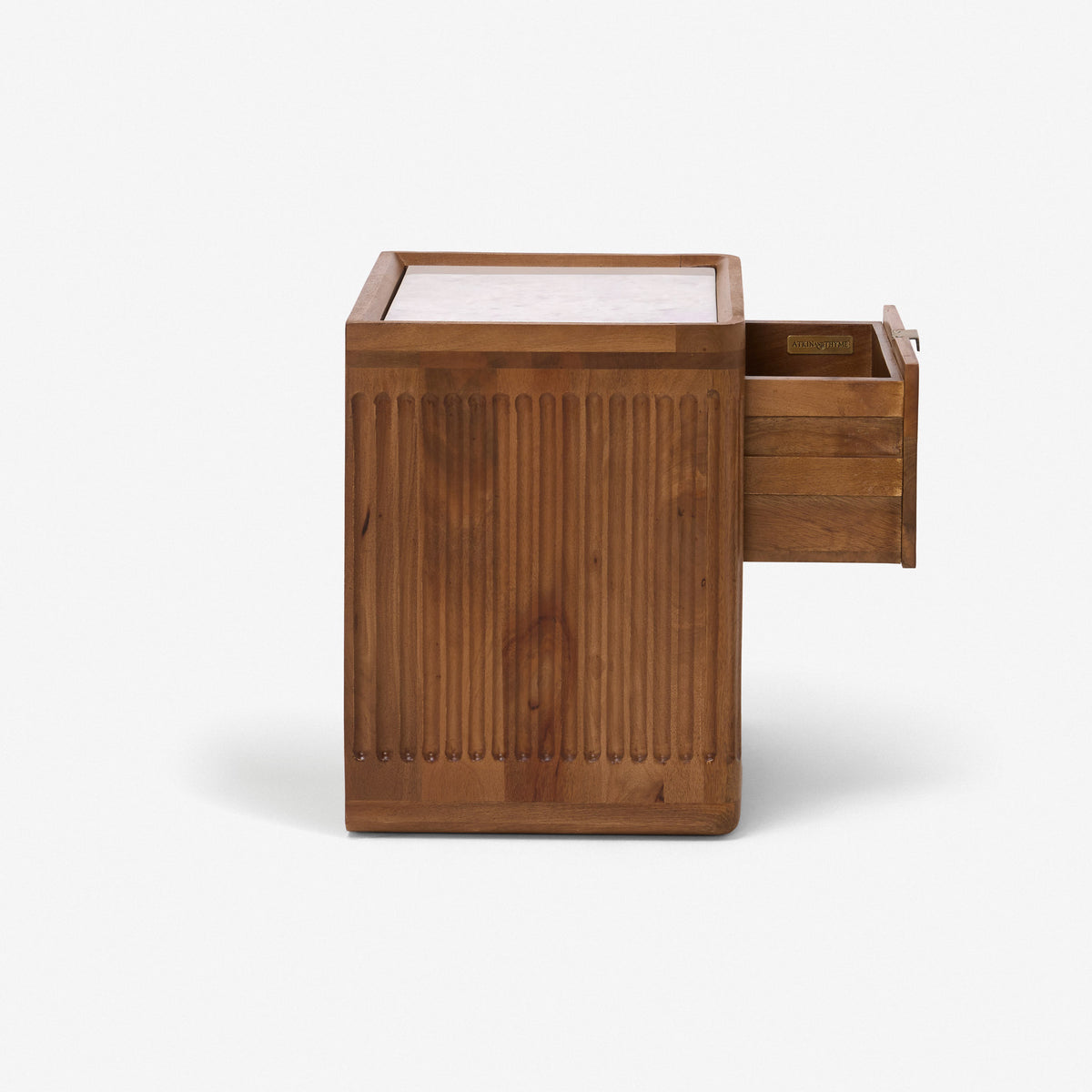 Claris Fluted Marble Bedside Table