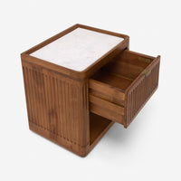 Claris Fluted Marble Bedside Table
