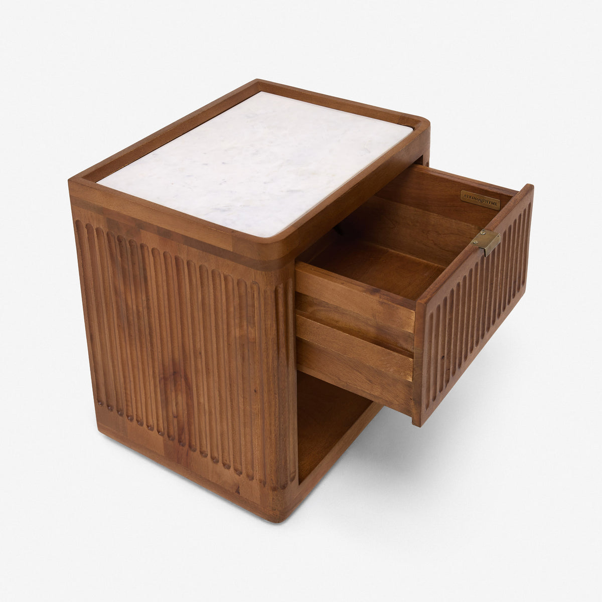 Claris Fluted Marble Bedside Table