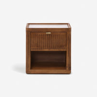 Claris Fluted Marble Bedside Table