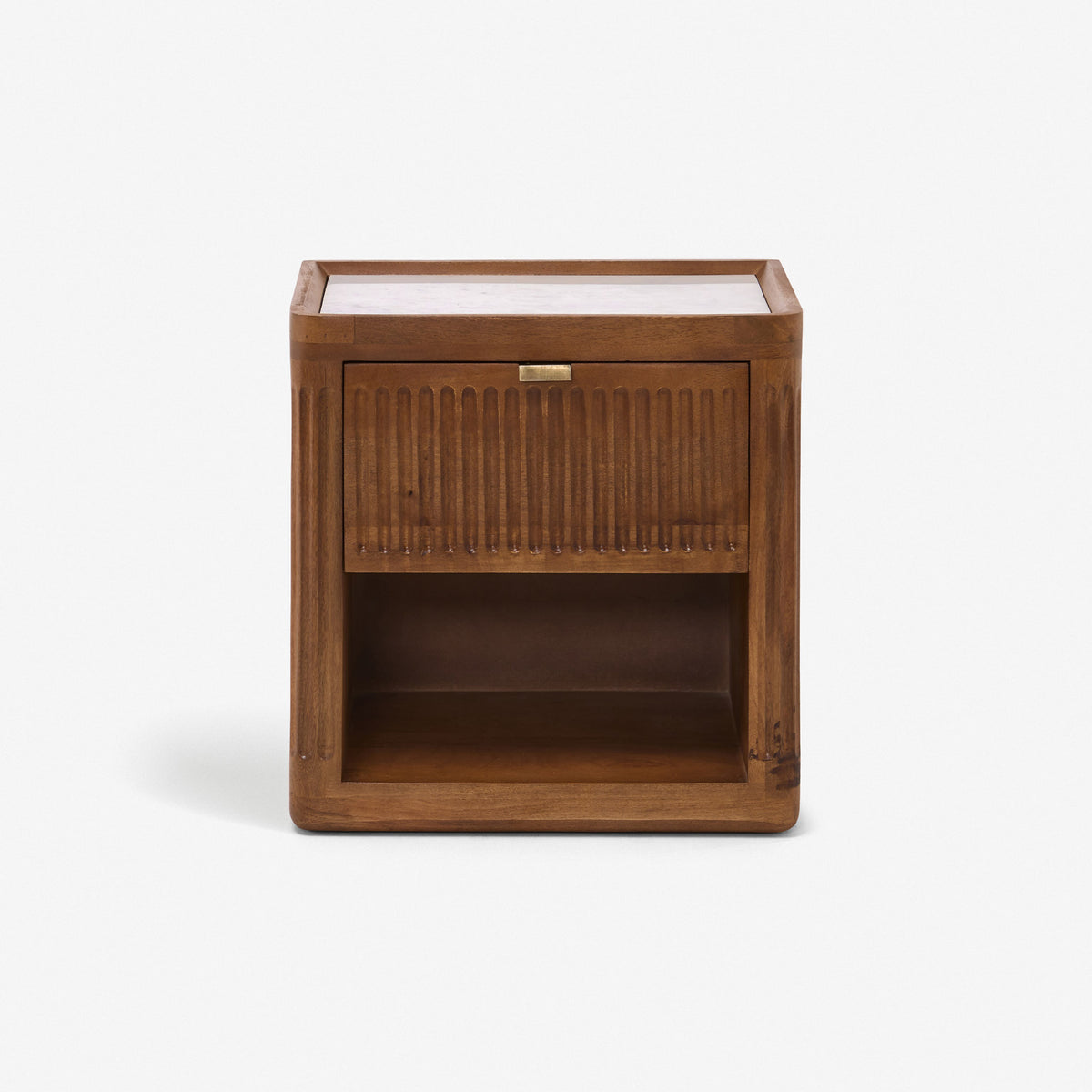 Claris Fluted Marble Bedside Table