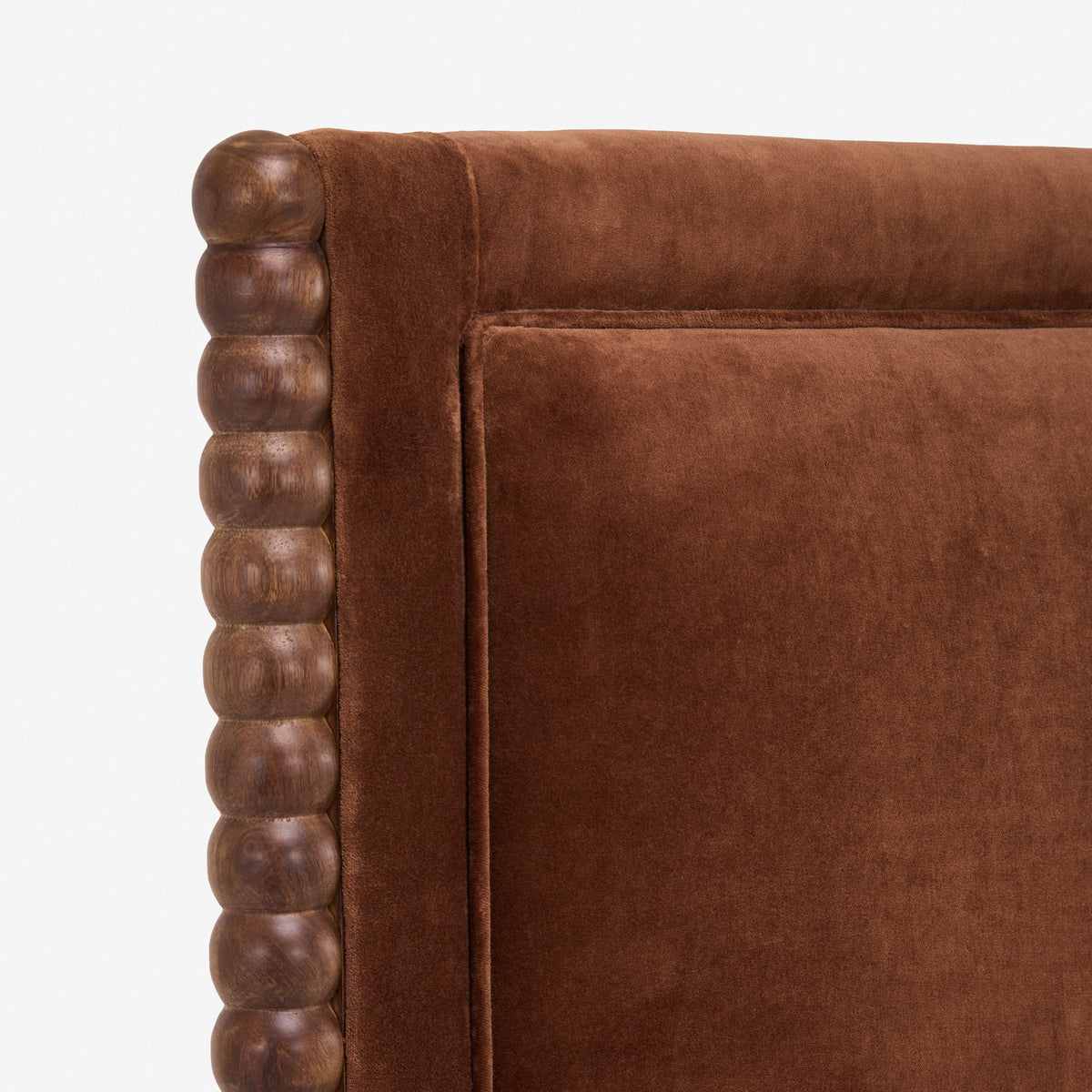 Oxford Upholstered Headboard King in Chocolate Velvet
