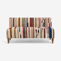 Maevis Upholstered Bench in Striped Rug