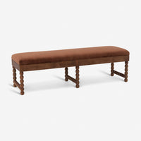 Oxford Upholstered Bench in Chocolate Velvet