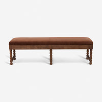 Oxford Upholstered Bench in Chocolate Velvet