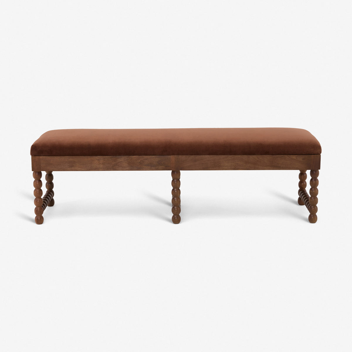 Oxford Upholstered Bench in Chocolate Velvet
