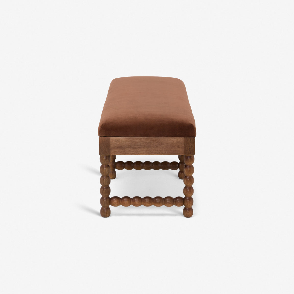Oxford Upholstered Bench in Chocolate Velvet