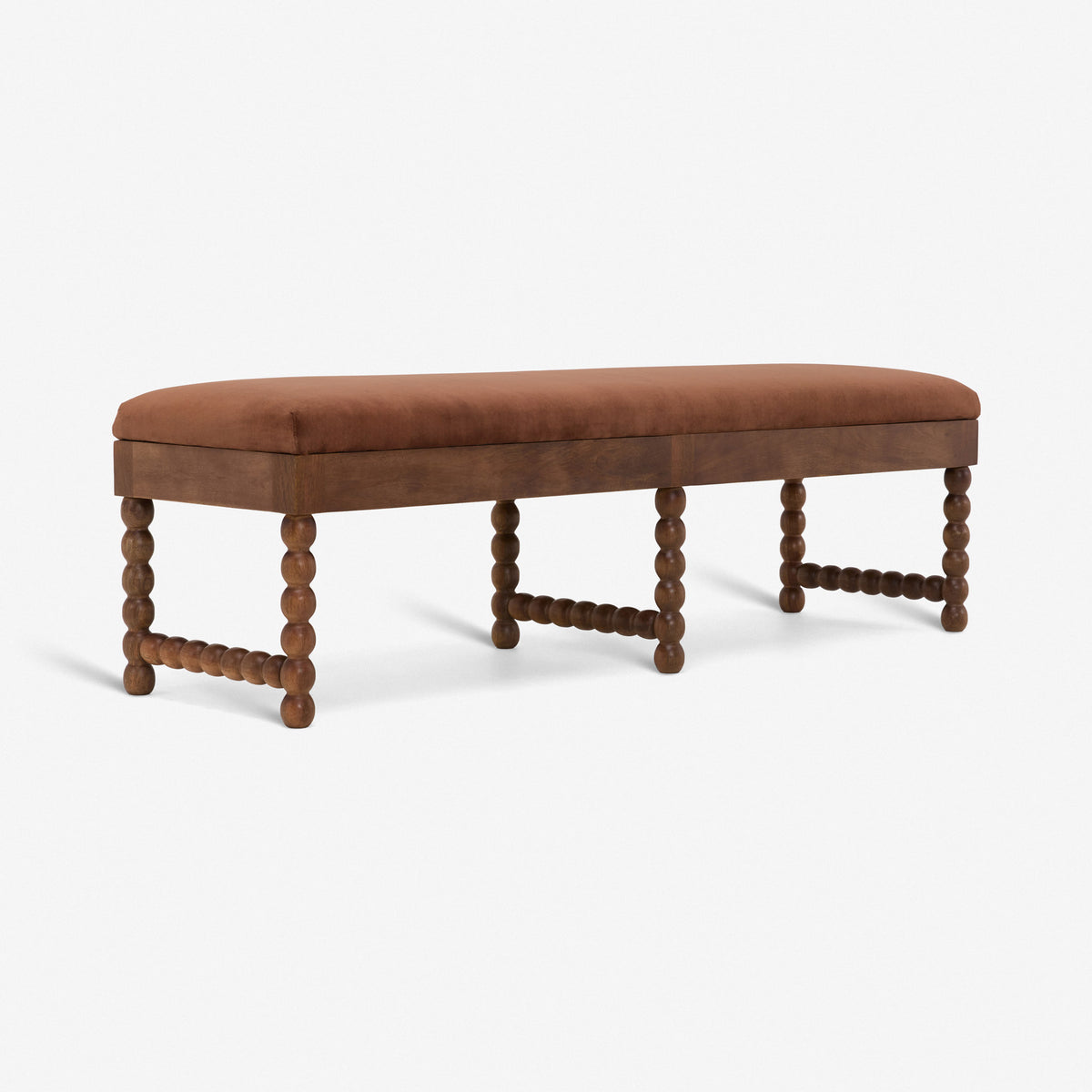 Oxford Upholstered Bench in Chocolate Velvet