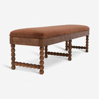Oxford Upholstered Bench in Chocolate Velvet