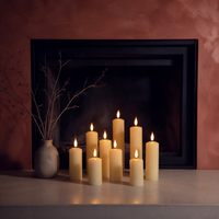 Alderbrook Ivory Set of 9 Slim LED Pillar Candles