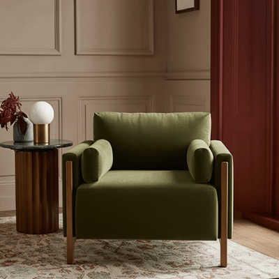 AUDREY ARMCHAIR IN GREEN VELVET