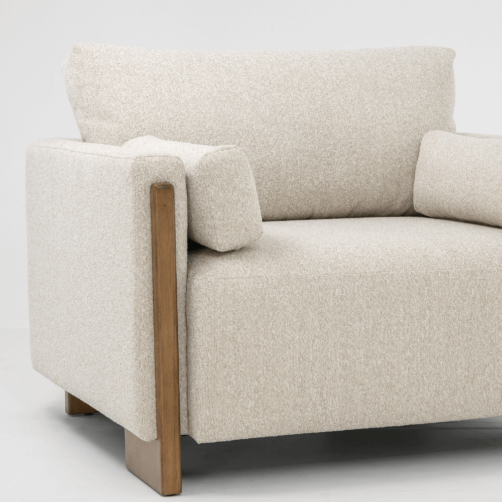 AUDREY ARMCHAIR IN ECRU TEXTURED WEAVE