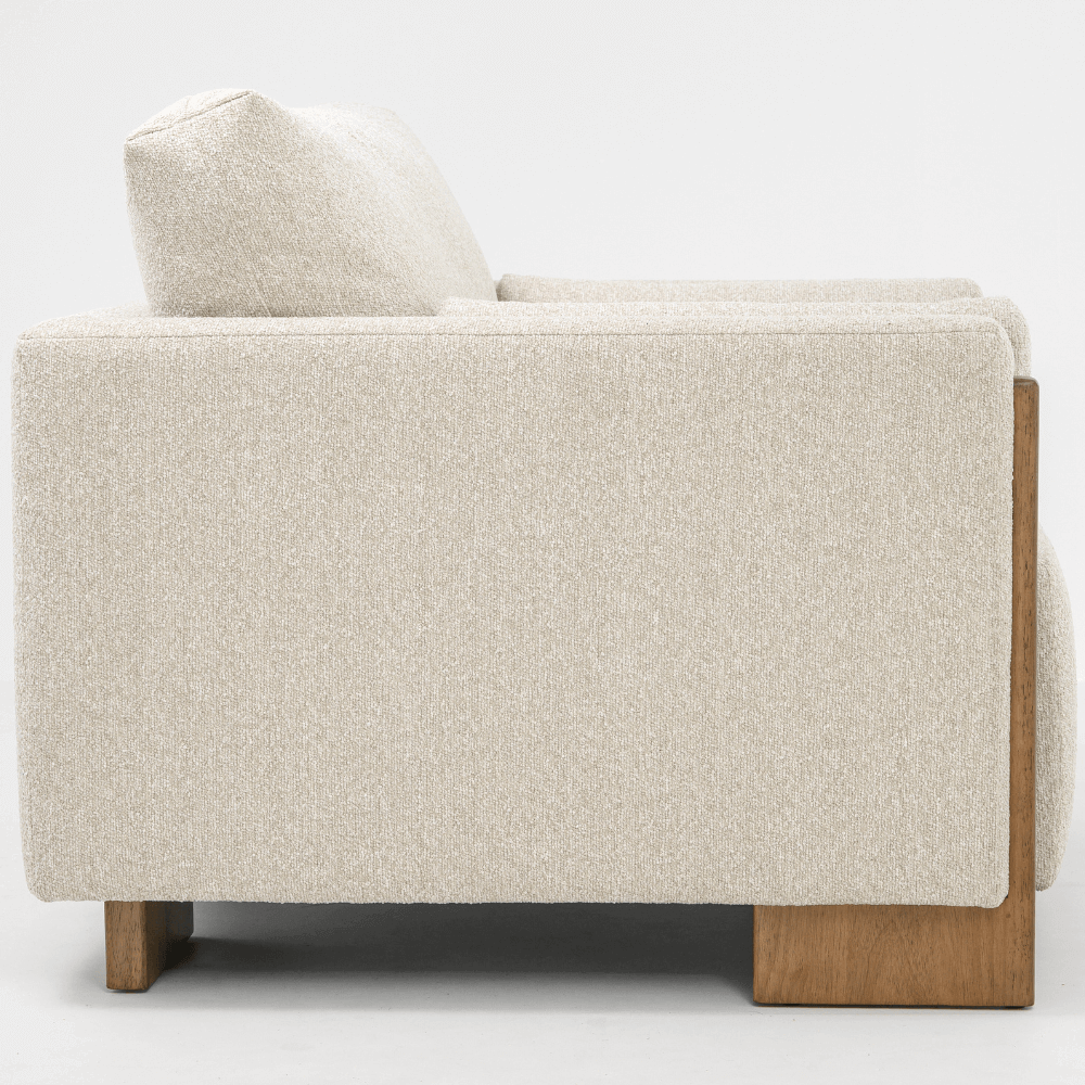 AUDREY ARMCHAIR IN ECRU TEXTURED WEAVE
