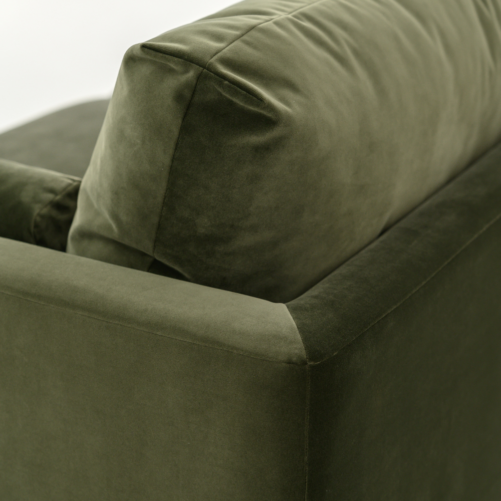 AUDREY SHOW WOOD 3-SEAT SOFA - GREEN VELVET