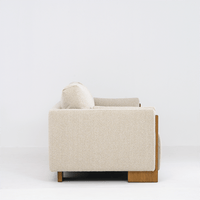 AUDREY SHOW WOOD 3-SEAT SOFA - ECRU TEXTURED WEAVE